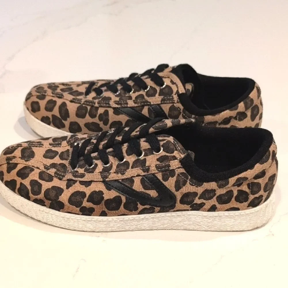 Tretorn Nylite Plus Canvas Leopard Print Women's Sneakers Anthropologie Size 8M